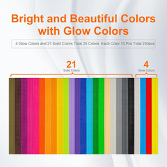 25 Colors 250 Strands 3D Doodler Refill Packs for 3Doodler Start+ Pen 2.5Mm 3D D