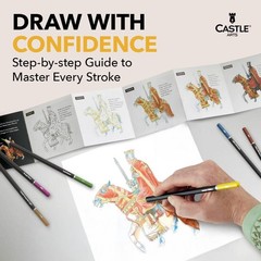 Castle Art Supplies 72 Watercolor Pencils Set | Vibrant Pigments for Blending, D