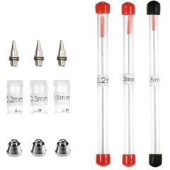 Airbrush Nozzle Needle Cap Set 0.2/0.3/0.5mm Replacement Airbrushes Accessories