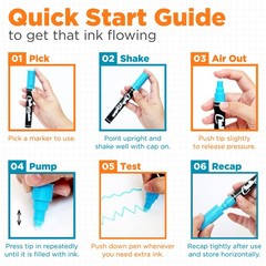 10 PCS Fine Tip Chalk Marker Set 3mm Reversible Nib Chalkboard Whiteboard
