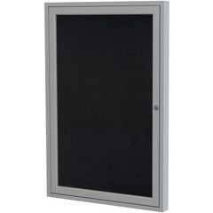 Ghent’s 36″ x 36″ 1 Door Enclosed Rubber Bulletin Board in Black