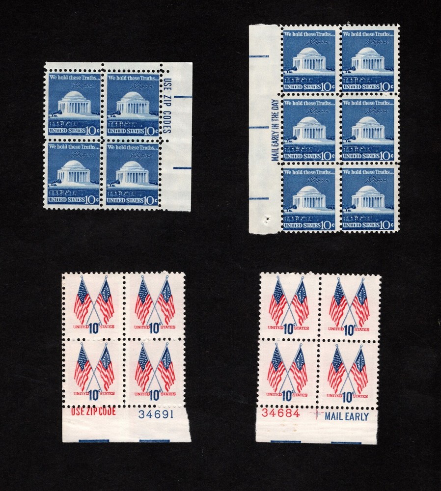 1973-1974 Regular Issues – Choose from ALL MNH US Zip and Mail Early Blocks!
