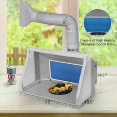 Airbrush Spray Booth Portable Hobby Paint Booth Kit w/ LED Lights Filter Hose