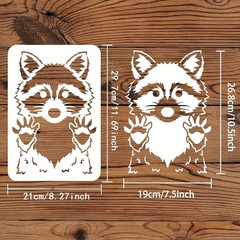 1pc Raccoon Stencil 29.7x21cm Reusable Raccoon Painting Template Craft Raccoon