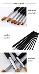 Artist Paint Brushes Set,9 Pcs Professional Filbert Brushes for Acrylic Oil W…