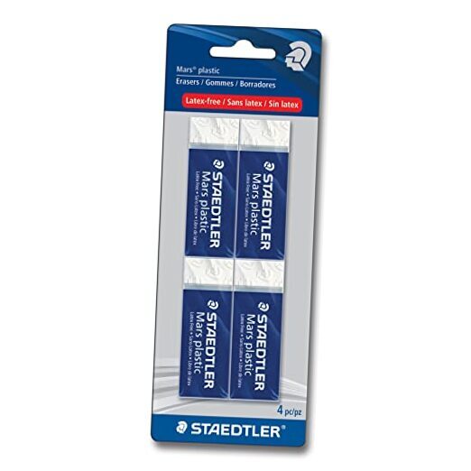 Mars Plastic, Premium Quality Vinyl Eraser, White, Latex-free, Age-resistant,