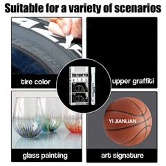 Car Tire White Paint Marker Pen Oil-Based Ink Smooth Flow Valve Structure