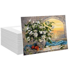 Mini Canvas Panels 5×7, 24 Pack Primed Cotton, White, Painting
