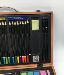The Nicole Studio Art Set 79 Pieces Art Craft Wooden Box Draw Paint New