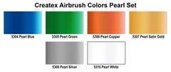 Createx Colors 5804-00 Createx Pearl Airbrush Set, Assorted Colors, 2 oz, 6
