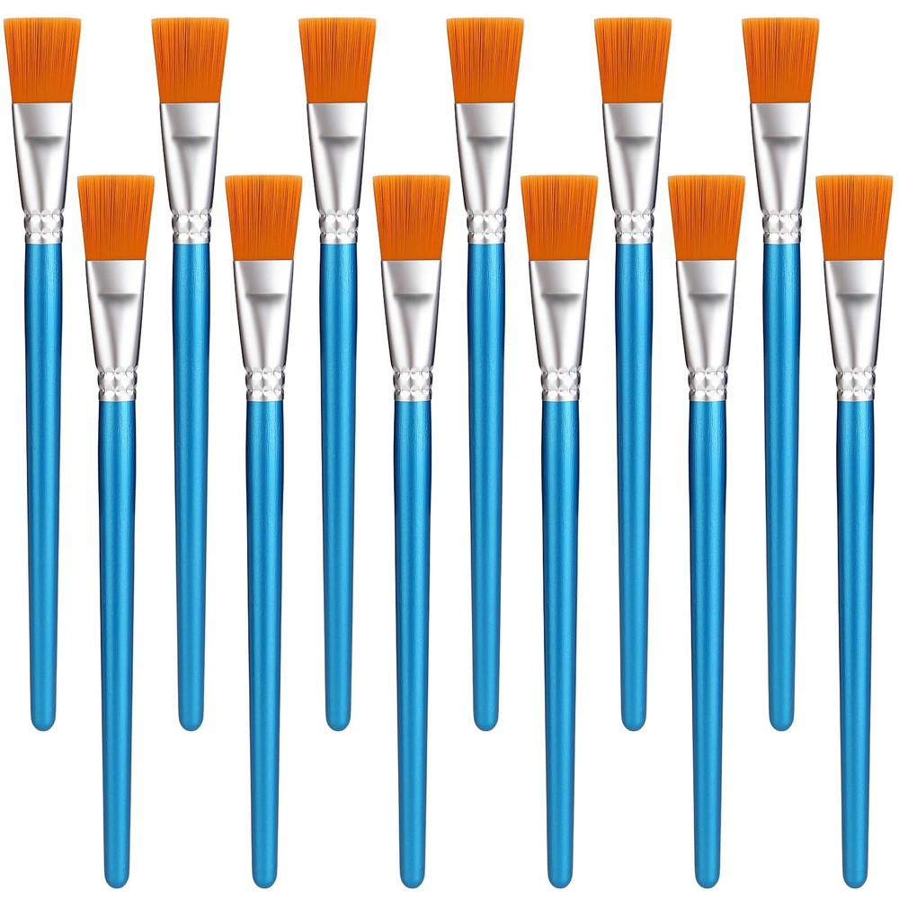 12 PCS 3/4 in Flat Paint Brushes for Acrylic Painting, Bulk Paintbrushes for …