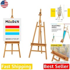 Beechwood Artist Easel, Large Studio A-Frame, Holds 48″ Canvas, Foldable