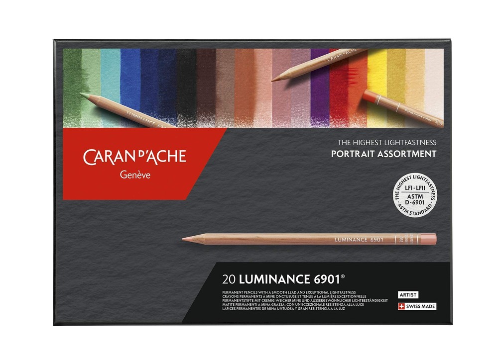 Caran d’Ache 6901 Colouring Pencils Luminance Portrait Assortment 20 Colours …