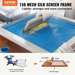 VEVOR Screen Printing Kit Silk Screen Printing Frame 10x14in 156 Count Mesh 6pcs
