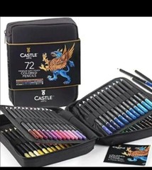 Castle Art Supplies 72 Colored Pencils Zipper-Case Set | Quality Soft Core Color