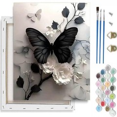 Butterfly Paint by Numbers Kit for Adults Beginner with Framed,Easy Adult Paint