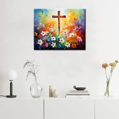 Tucocoo Religious Cross Paint by Number for 16”x20”(Frameless), Artwork-20