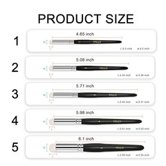 Dry Brush Miniature Painting Drybrush Set, 5 Sizes (#1, #2, #3, #4, 5PCS Black