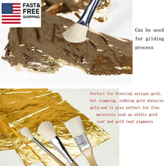Gilding Brush Set,7 PCS Professional Goat Hair Blend Mop Brush Set for Acrylic