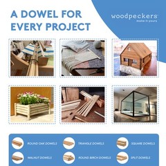 Walnut Wood Dowel Rods 1/2″ x 36″ Unfinished Sticks for Crafts/DIY | Woodpeckers
