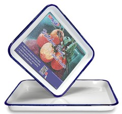 SABLUE 2 Pcs White Enamel Butcher Tray Palettes 7.5″ x 11″ Triple Coated Tray…