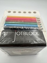 Jotblock Three By Three White Sketch Pad Supply Caddy w/6 Colored Pencils NEW