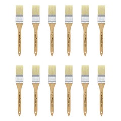 XDT#2827-30 Hake Brush 12Pc Set- Flat Paint Brushes with Natural Hog Bristles