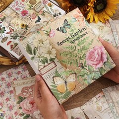 Vintage Botanical Scrapbooking Supplies Kit, Aesthetic Flower Scrapbook Kit f…