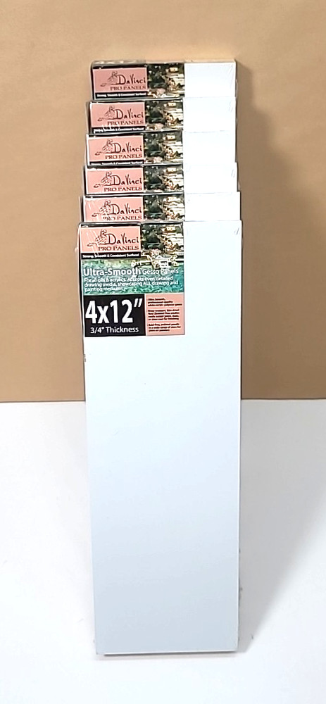 6-Pk Da Vinci 4″x12″x3/4″ Pro Ultra Smooth Gesso Panels-Cradled Board-Art/Photos