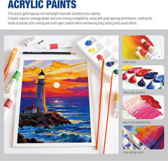 Mixed Media Art Set,55 Pack Painting Supplies Kit with Tabletop Sketch Box Easel