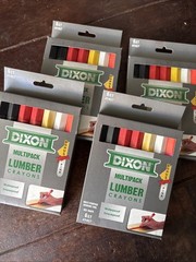 Dixon Lumber Crayons Multipack Waterproof 6 + Bonus Extra Pink New Sealed 4 pack