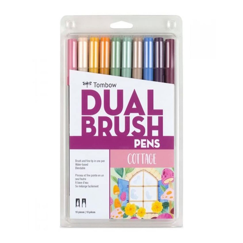 56216 Dual Brush Pen Art Markers, Cottage, 10-Pack. Blendable, Brush and Fine…