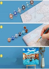 Colourful paint by numbers for adults kits canvas