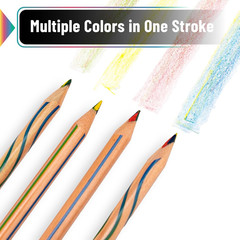 – Rainbow Pencils Bulk, 30 Pack, 4-In-1 Multi-Color Rainbow Colored Pencils, Vib