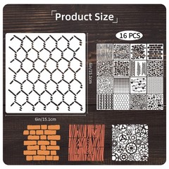16Pcs Geometric Stencils for Painting, 6 X 6 Inch Reusable Abstract Stencils …