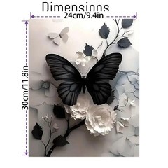 Butterfly Paint by Numbers Kit for Adults Beginner with Framed,Easy Adult Paint
