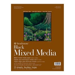 400 Series Mixed Media Paper, Black, Glue Bound Pad, 11×14 inches, 15 Sheets …