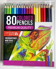 Leisure Arts Premium Quality 80-Pack Pre-Sharpened Colored Pencils Non-Toxic