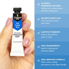 24 X 12ML Watercolor Paint Set | New Improved Formula | Value for Adult Artis…