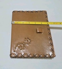 Brown Leather Stiched And Studded 8″x6″ Inch Journal-Art Sketch Book Thick Paper