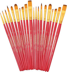 20Pcs Artist Painting Brush Set for Acrylic Watercolor Gouache Hobby Craft Face