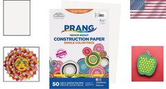 White Medium Weight Construction Paper Pack – 50 Sheets, Smooth Finish, 9″ x 12″
