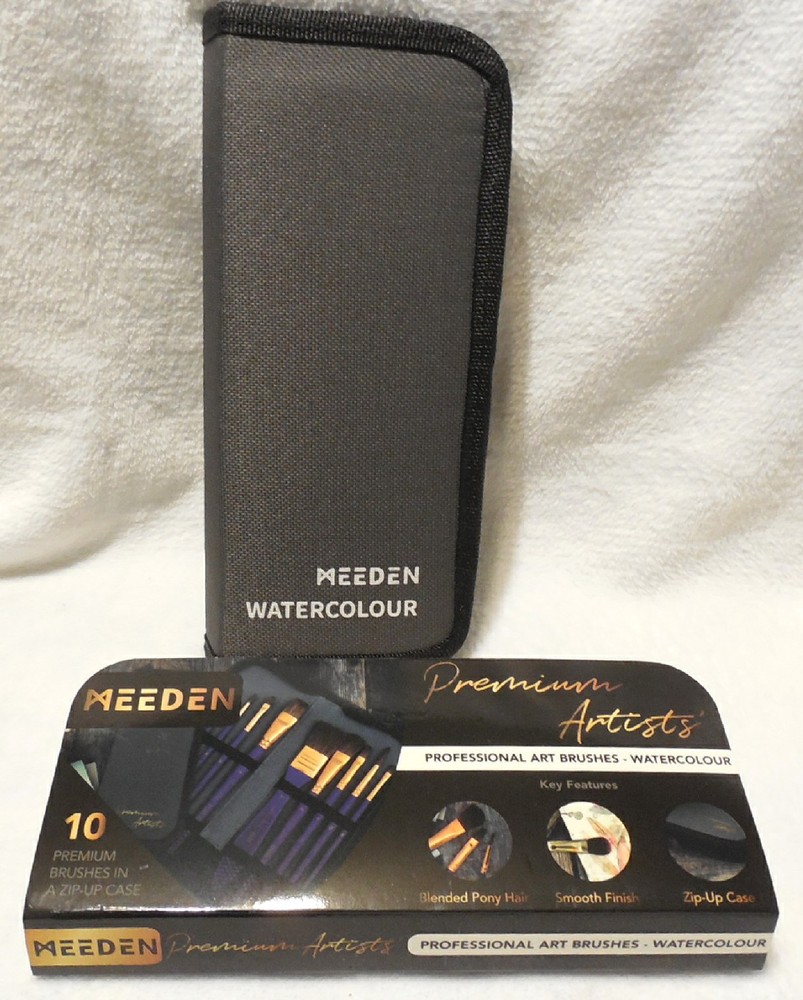 MEEDEN Watercolor Brushes Professional 10 Pack Synthetic & Pony Hair Artist Case