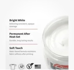 Speedball Fabric Screen Printing Ink, Process White, 8oz Lot 2 Bundle New