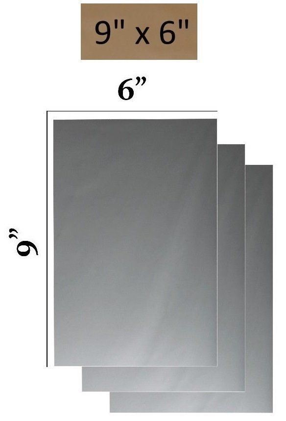 Flexible Mirror Sheets 6″ X 9″ Non Glass Cutable Craft Plastic 3 Sheets