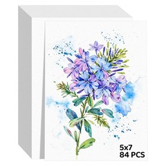 84 Sheets Watercolor Paper 5×7, 110lb/230gsm Cold 5×7 Inch-84 Sheets, white