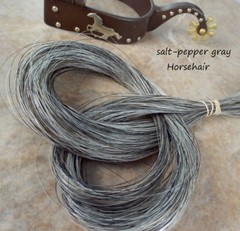 HORSEHAIR, 1 ounce, Bulk, horse tail hair, Great for crafts, salt-pepper GRAY