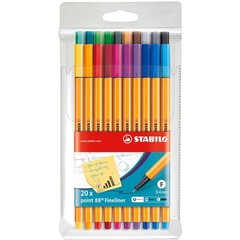 Stabilo Point 88 Multicolor Fineliners – 20 Pack