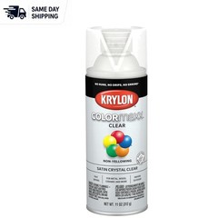 11oz Satin Crystal Clear Acrylic Spray Paint by Krylon – Rust Resistant Finish