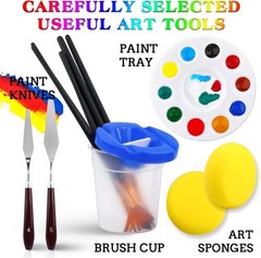 Acrylic Paint Set,46 Piece Professional Painting Supplies with Paint Brushes,…